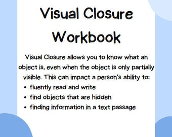 Visual Closure Workbook | 8-Page Visual Perception Activities | OT Worksheets | Occupational Therapy Printable