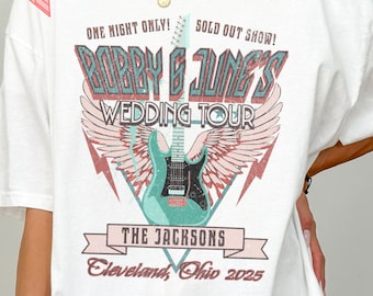 Vintage Rockstar Hochzeit Tournüree Shirt| Hochzeit Toss T Shirt Hochzeit Shirt Geschenk Individuelles Konzert T-Shirt