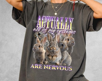 Actually All My Systems Are Nervous Rabbit Graphic T-Shirt