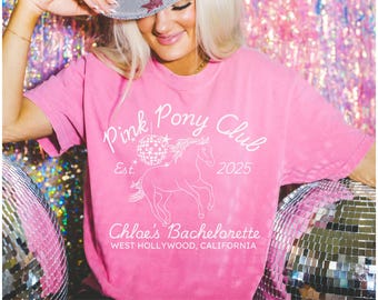 Pink Pony Club Junggesellinnenabschied Shirt: Disco Strand Ausflug T-Shirt
