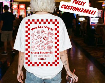 Las Vegas Junggesellinnenabschied Shirts | Vegas Bach Wochenende T-Shirt | Braut Squad passende Shirts | Benutzerdefinierte Brautparty Vegas Trip Merch