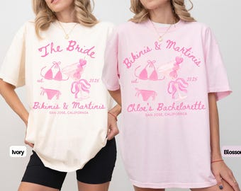 Bikinis & Martinis Junggesellinnenabschied Shirt, Brautjungfer Geschenk