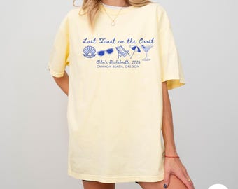 Letzter Toast auf die Küste Bachelorette T-Shirt | Strand-Hochzeits-Brautparty-T-Stück
