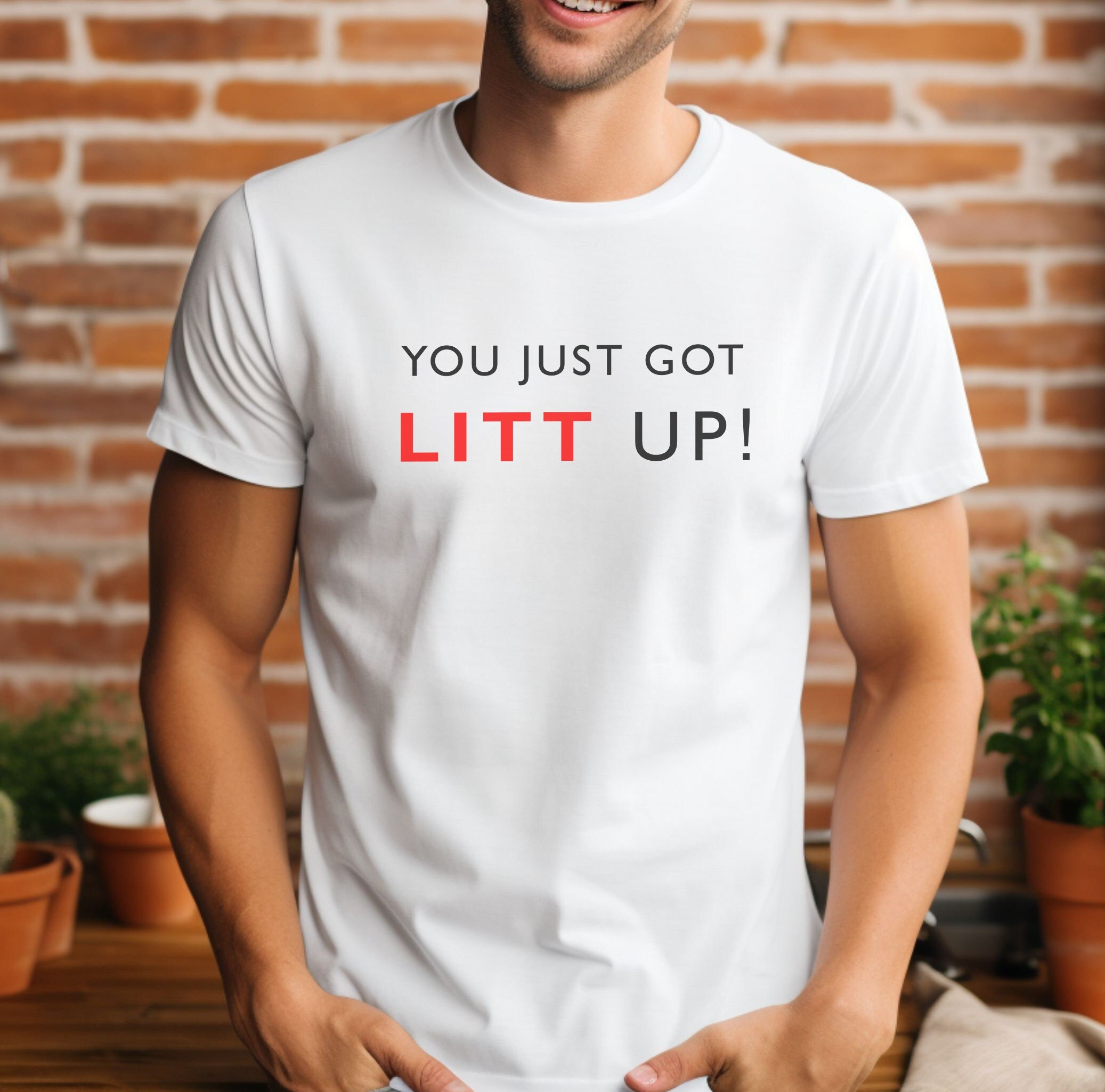 Camisa Litt Up, Acabas de encenderte, Louis Litt, Harvey Spectre, Camisa inspirada en trajes, Camisa divertida, Regalo novedoso, Trajes inspirados en programas de televisión