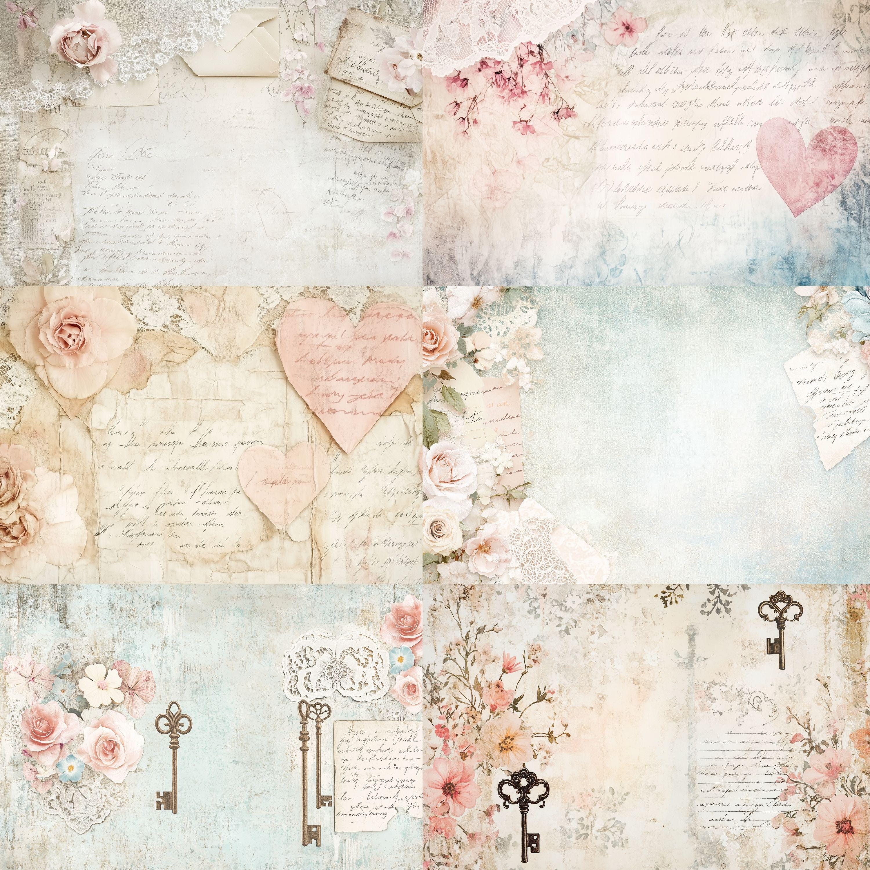 Vintage Junk Journal Scrapbook Kit PNG Printable Ephemera Digital Paper ...
