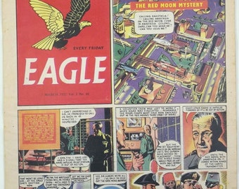 An Original EAGLE Comic, March 1952. 16 pages. All the school boys favourite characters! Dan Dare, Tin Tin, All About the Austin A40...