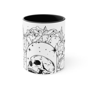 Goth Skull Mug, Two-tone, 11oz
