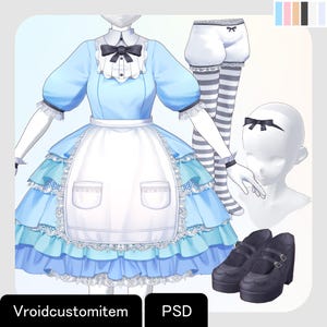 VRoidStudio: Daydreamer&#39;s Curiosity Clothing Set (6 colors and PSD files included)