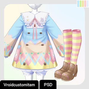 VRoidStudio: Egg Hunter&#39;s clothing set (11 colors included)