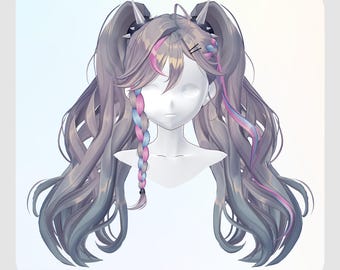 VRoidStudio:Leader of the Rebels Twin Tail (16 colors included)