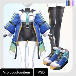 VRoidStudio: Dreamlike Tunes clothing set (5 colors and PSD files included)