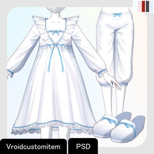 VRoidStudio: Innocent sleepwear set (5 colors and PSD files included)