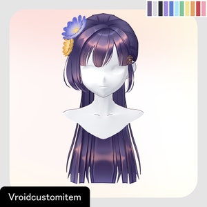 VRoidStudio: New Year straight pony tail (11 colors included)