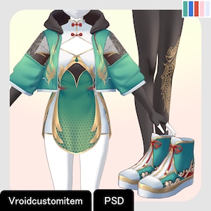 VRoidStudio: Naughty Dragon clothing set (5 colors and PSD files included)