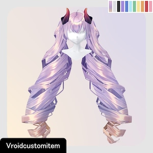 VRoidStudio: Devilish curled twin tails (11 colors included)