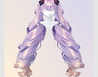 VRoidStudio: Devilish curled twin tails (11 colors included)