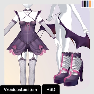 VRoidStudio: Prankster Devil clothing set (5 colors and PSD files included)
