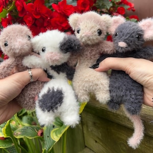 Animaux au crochet au format de poche avec peluche lestée *Fabriqué sur commande*