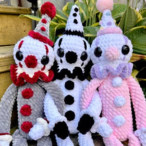 Crochet Lanky Clown Stuffed Plush *Made to Order*
