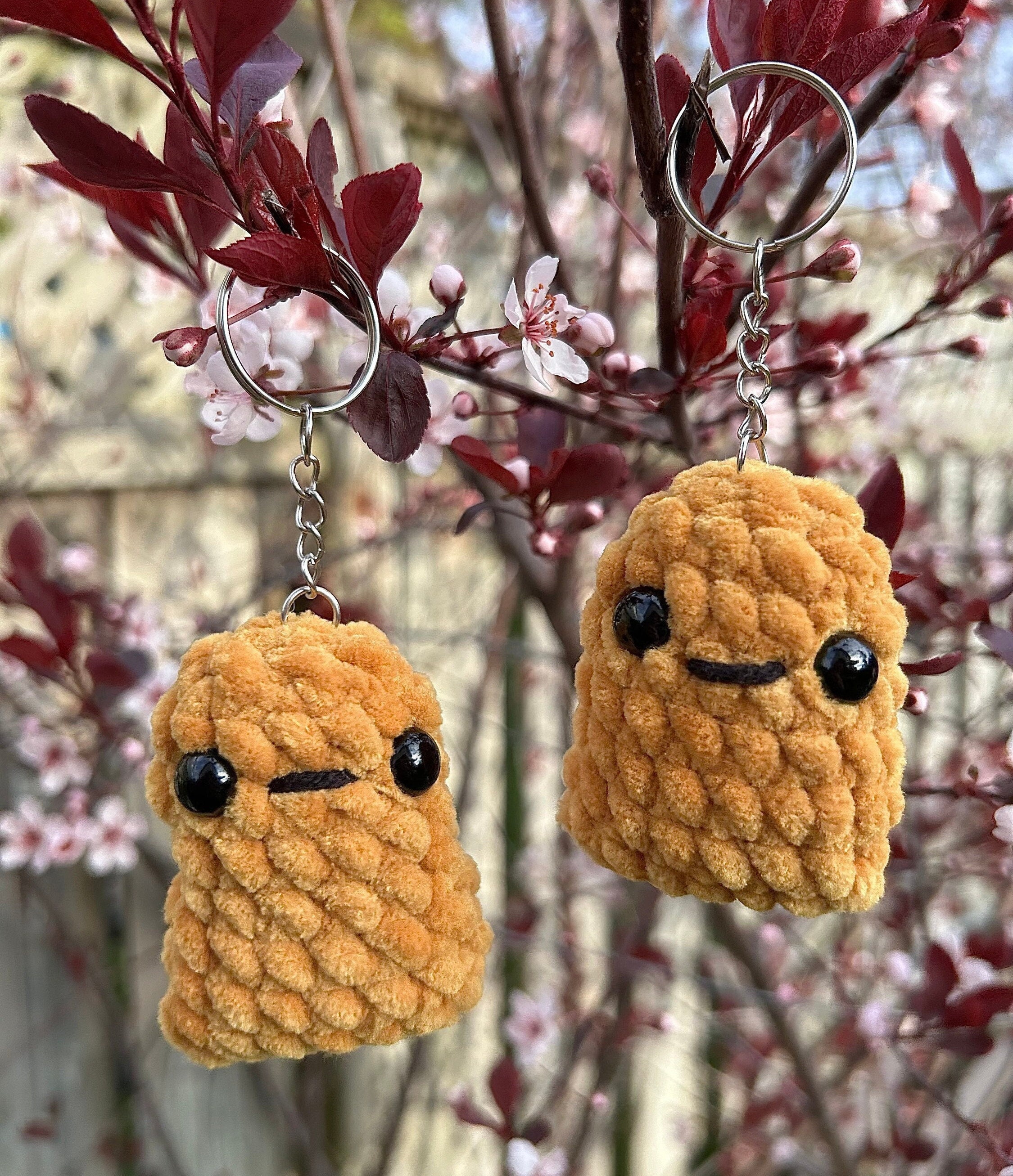 Nugget Key Chain Crochet Chicken Nugget Plush Stuffed Keychain - Etsy