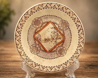 Antique Brownfield Sons Fruit Dessert Bowl Wisconsin Transferware Dish