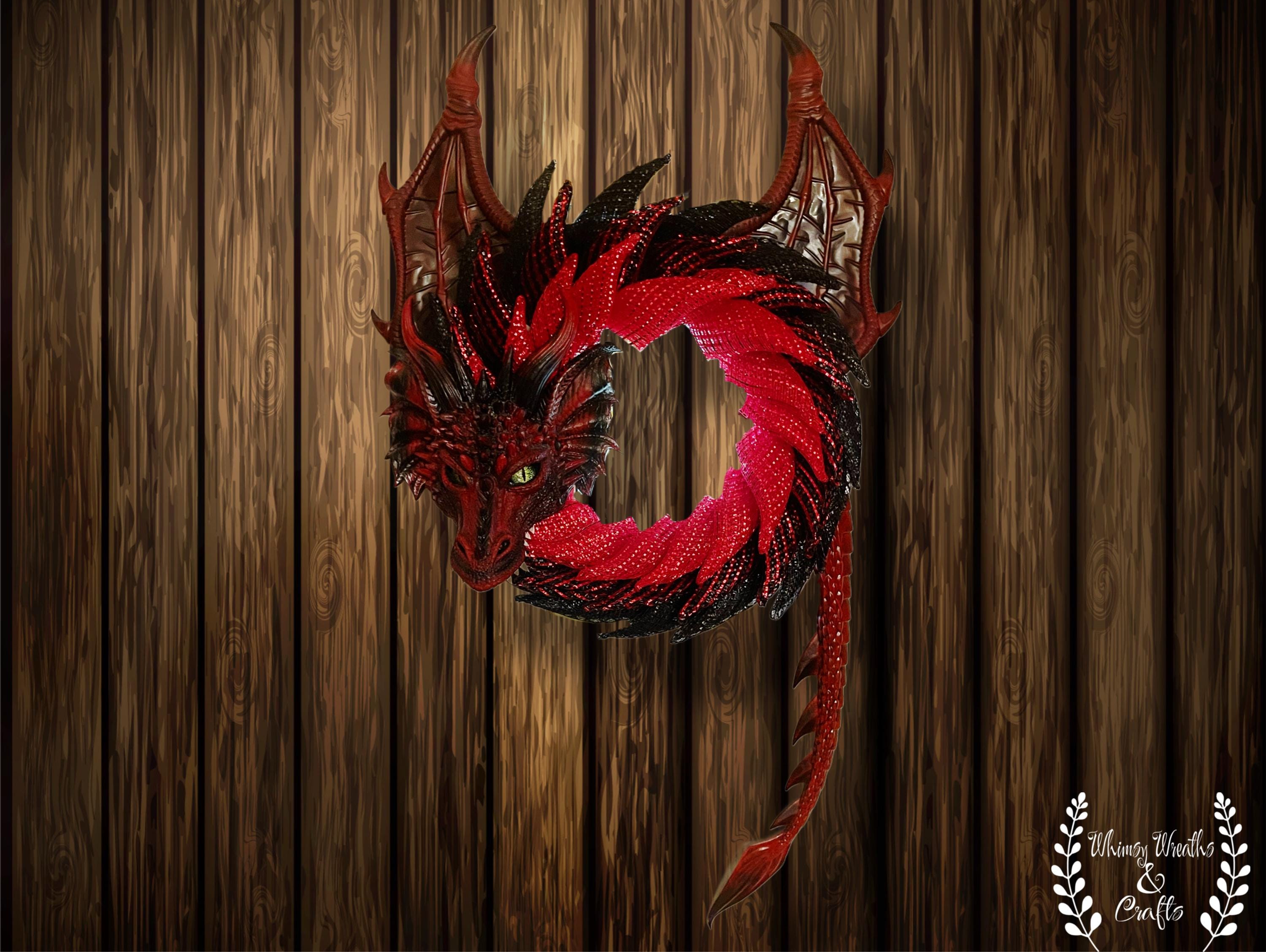 Dragon Wreath ~ Mythical Decor ~ Fantasy Wall Art ~ Dragon Scales