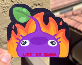Chaotic Purple Pikmin Glossy Vinyl Sticker | Funny Meme Art