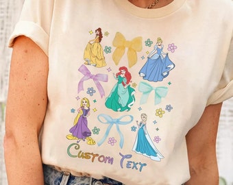 Camiseta personalizada de princesa de Disney, coqueta, camiseta de Cenicienta, Bella, Rapunzel, cumpleaños de princesa de Disney, viaje de niña a Disneyland Princess de WDW