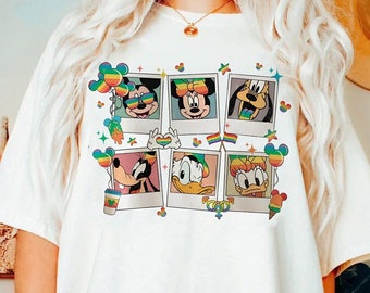 Disney Pride Gay Days Orlando Shirt, Mickey And Friends Polaroid Lgbt T-shirt, Rainbow Pride Lesbian Gay Support Tee, Disneyland Pride Trip
