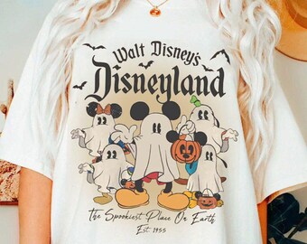 Vintage Mickey And Friends Ghost Halloween Costume Shirt, Disney Halloween Pumpkin Tshirt, Mickey's Not So Scary Party, The Magic Kingdom