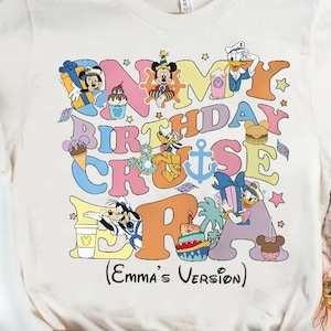Personalized In My Birthday Cruise Era Shirt, Funny Mickey And Friends Cruise T-shirt, Disney Birthday Cruise Tee, Disneyland Family Trip