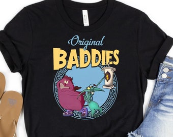 Camisa retro engraçada dos vilões originais da dor e do pânico, camiseta dos personagens de hercules dos vilões da disney, camiseta do presente da viagem do feriado de harmonização de disneyworld