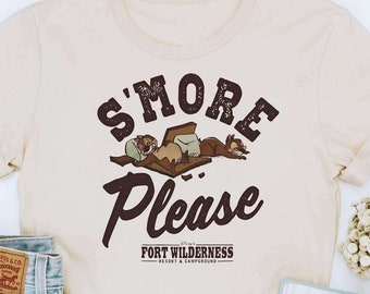 Grappig Disney Happy Camper Shirt, Funny S'More Please Chip N' Dale T-shirt, Fort Wilderness Resort en camping Camping Tee, Disney Trip
