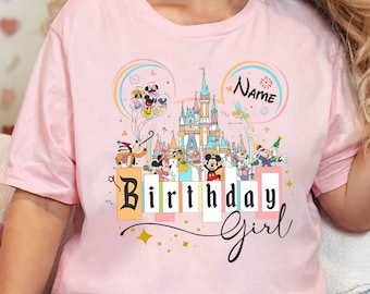 Custom Name Disney Birthday Shirt, Personalized Disney Bday T-shirt, Mickey Birthday, Minnie Bday Tee, Disneyland Trip, WDW Magic Kingdom