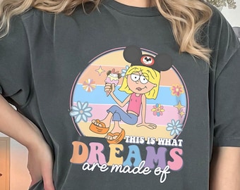 Camisa retro de Lizzie Mcguire de los años 90, Bonita camiseta de Lizzie Mcguire con orejas de Mickey, Camiseta de esto es de lo que están hechos los sueños, Traje divertido de viaje de Disney