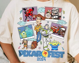 Retro Disney Pixar Fest 2025 Shirt, Toy Story Cars Monster Inc T-shirt, Pixar Pals Playtime Party Tee, Disneyland Birthday Boy Girl Trip
