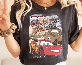 Camiseta Vintage Disney Cars, Camiseta Retro Disney Lightning Mcqueen, Camiseta Radiator Springs, Camiseta Cars Land, Presente para a Família Disneylândia
