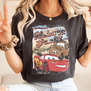 Vintage Disney Cars Shirt, Retro Disney Lightning Mcqueen T-shirt, Radiator Springs Shirt, Cars Land Tee, Disneyland Family Gift