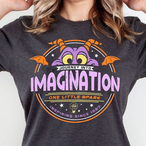 Camiseta retro de Disney Epcot Figment, Camiseta One Little Spark Of Inspiration Figment Dragon, Camiseta Disney Purple Dragon, Viaje a Disneyland