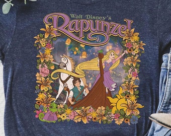 Retro Disney Tangled Characters Shirt, Cute Rapunzel Flynn Rider T-Shirt, Wdw Magic Kingdom Tee, Disneyland Family Holiday Vacation Trip