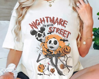 Disney Nightmare On The Main Street Shirt, Jack Skellington Halloween Nightmare Tshirt, Mickey's Not So Scary Party, Disney Spooky Season