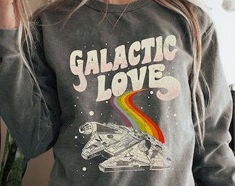 Disney Star Wars Rainbow Millennium Falcon Galactic Love Shirt, Funny Galaxy'S Edge Holiday Trip T-shirt, Familie Verjaardag Tee, Star Wars Tee