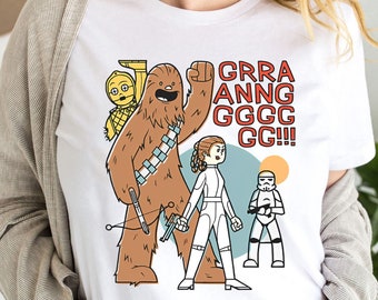 Funny Disney Star Wars Shirt, Rebels Chewbacca Leia C-3Po Cute Drawing T-shirt, Funny Galaxy'S Edge Holiday Trip Tee, Star Wars Outfit Trip