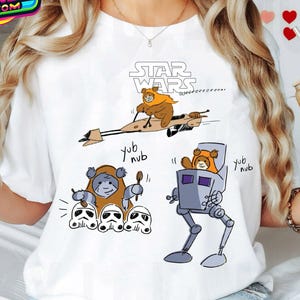 Funny Star Wars Ewok And Stormtrooper Shirt, Ewoks Protect Our National Park Vintage Tshirt, Galaxy&#39;s Edge May The Force Be With You Tee