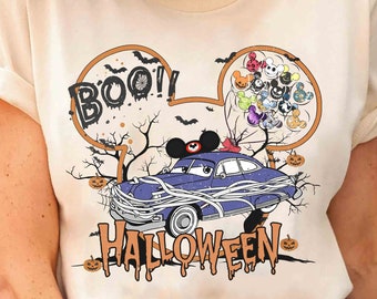 Camisa personalizada con globos de Halloween de Disney Cars, camiseta Lightning Mcqueen & Tow Mater, fiesta no tan aterradora de Mickey, Magic Kingdom