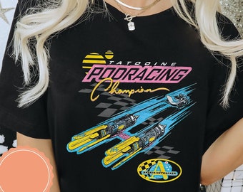Retro Tatooine Podracing Championship Shirt, Vintage Disney Star Wars Celebration T-shirt, Funny Star Wars Matching Tee, Galaxys Edge Outfit