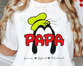 Custom Name Disney Goofy Papa Shirt, Personalized Disney Father'S Day T-shirt, Dad And Son Matching Tee, Disney Group MAtching Shirt