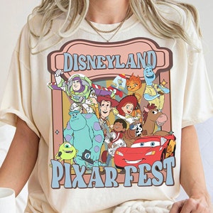Camiseta vintage Disney Pixar Fest 2025, camiseta de grupo de personajes de Disney Pixar, camiseta de fiesta de Pixar Pals Playtime, camiseta de cumpleaños para viaje a Disneyland