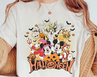 Vintage Disneyland Halloween Shirt, Mickey And Friends Halloween Costume Retro Tshirt, Mickey's Not So Scary Party, Disney Spooky Season