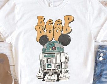 Vintage Disney Star Wars Shirt, Funny R2D2 Mickey Ear T-shirt, Galaxy'S Edge Trip Tee, Star Wars Outfit Family Trip, Birthday Boy Girl